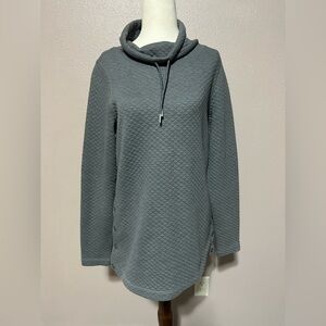 L.L. Bean Women’s Quilted Cowl Neck Pullover Sweatshirt XS Reg Gray Outdoor